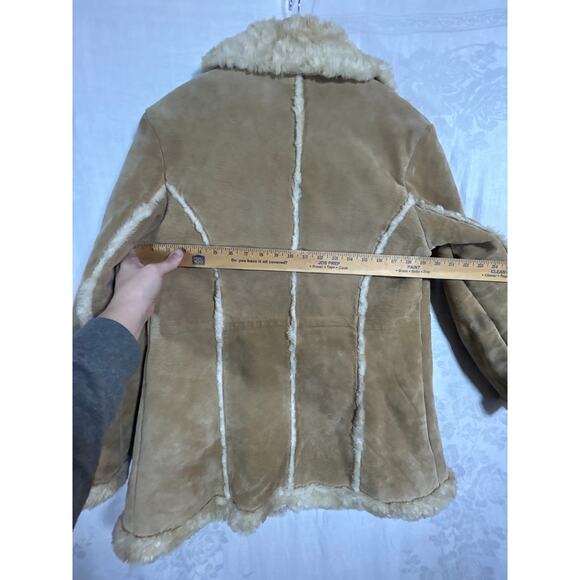 Vintage Wilsons Leather Jacket Large Tan Sherpa Lined Penny Lane Phoebe READ - Picture 10 of 12